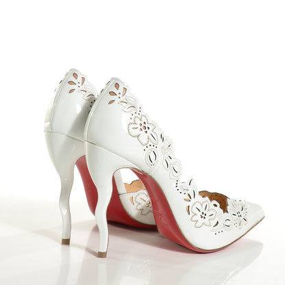 Christian Louboutin Patent Calf Beloved Laser Cut 100 Pumps 36 White 4 of 7