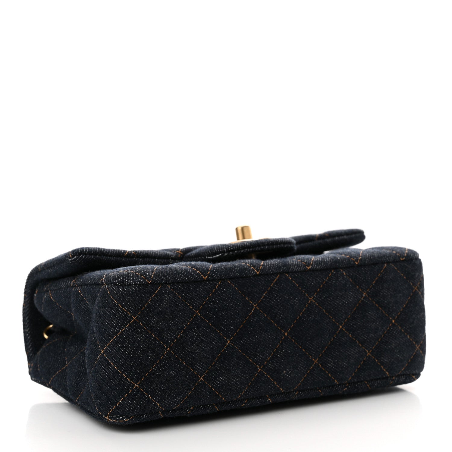 Chanel Denim Quilted Mini Rectangular Flap Dark Blue 3 of 10