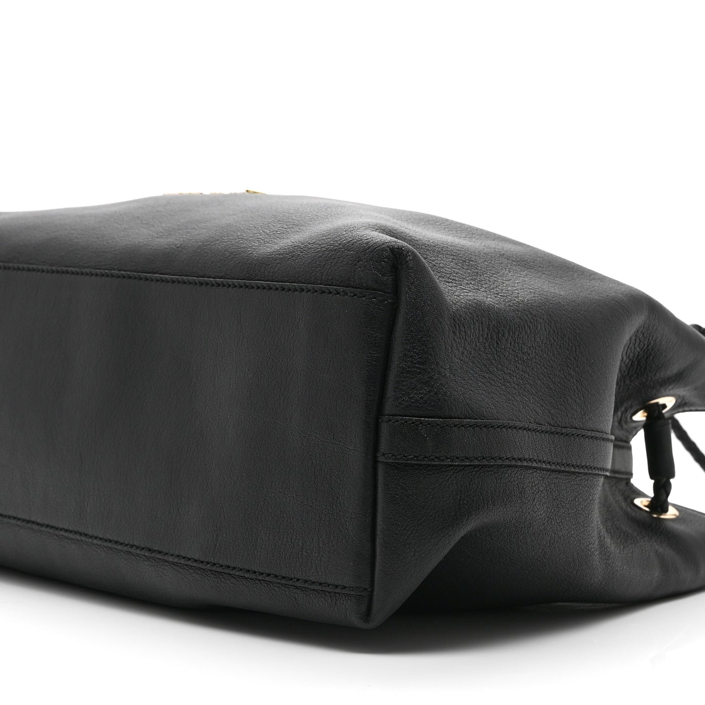 Calfskin Medium Braided Handle Gifford Tote Black