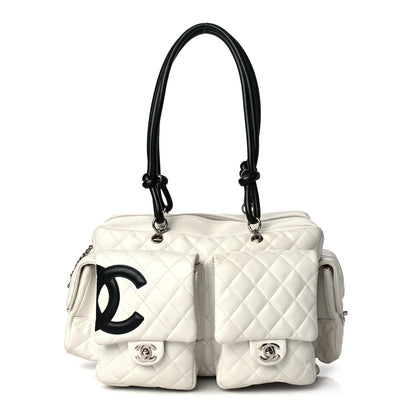 Chanel Calfskin Quilted Large Cambon Multipocket Reporter White 1 of 22