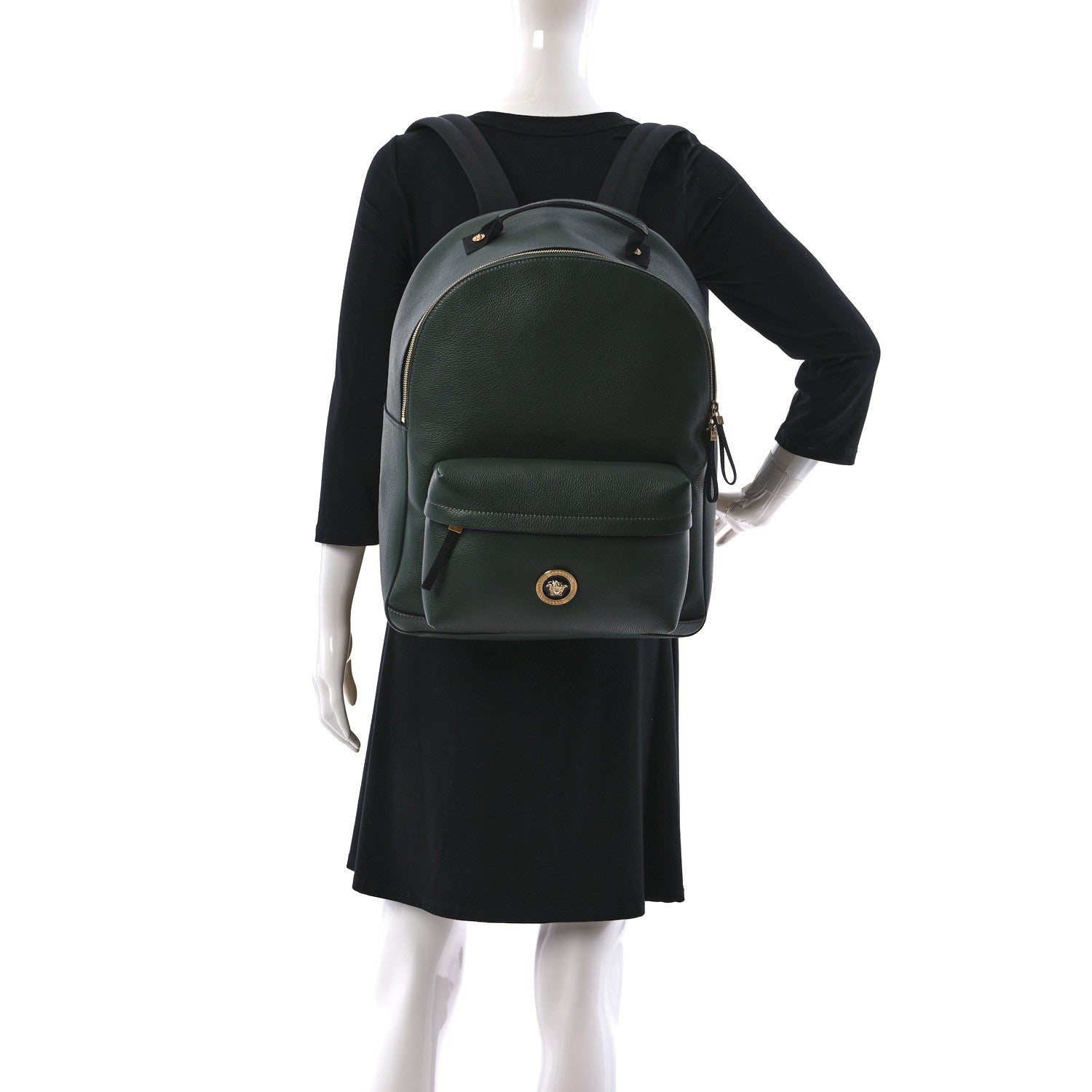 Versace Calfskin Medusa Backpack Dark Green 2 of 7
