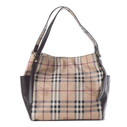 Burberry Haymarket Check Small Canterbury Tote Chocolate 1 of 9