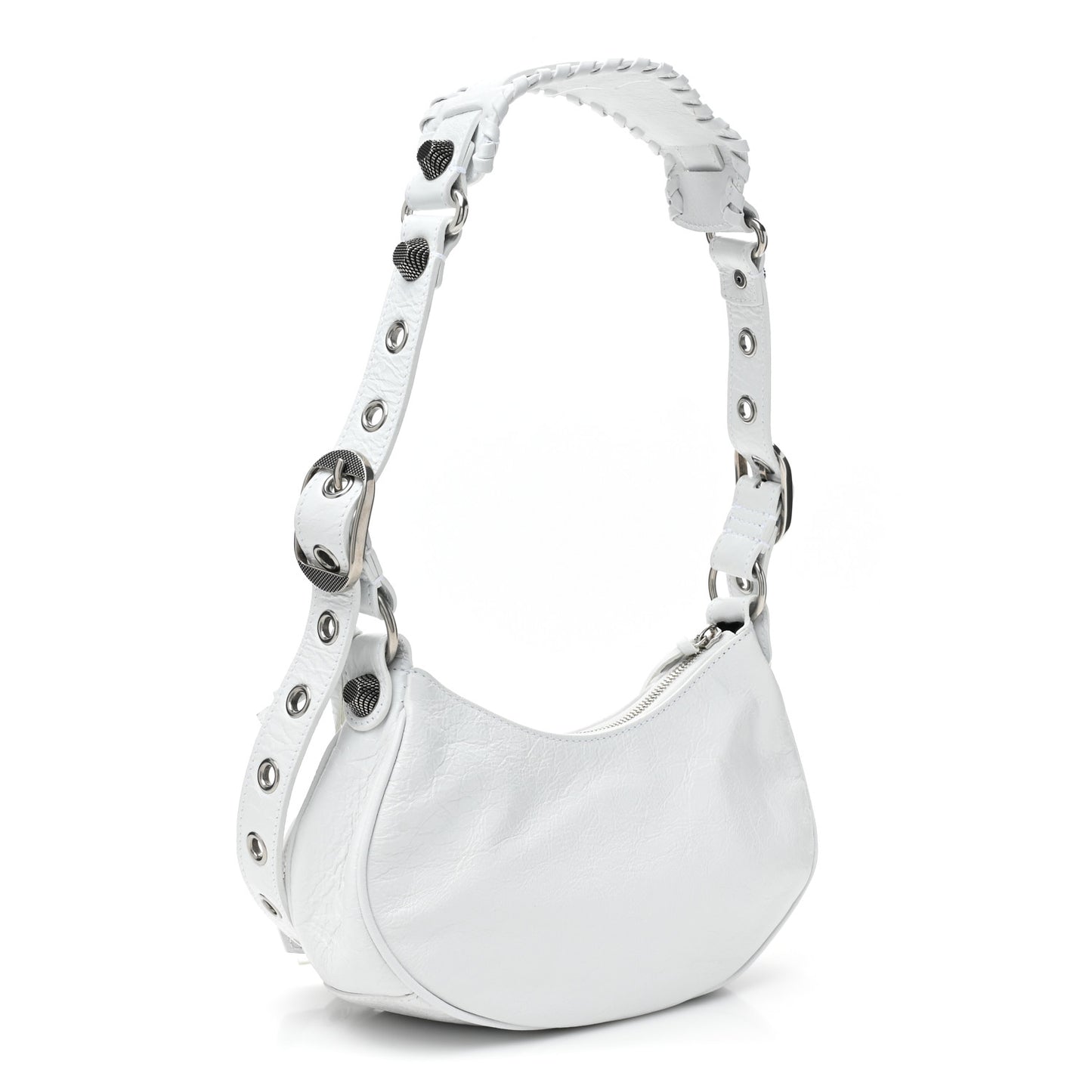Agneau Arena Lunar New Year Graffiti Logo Le Cagole Shoulder Bag XS Optic White
