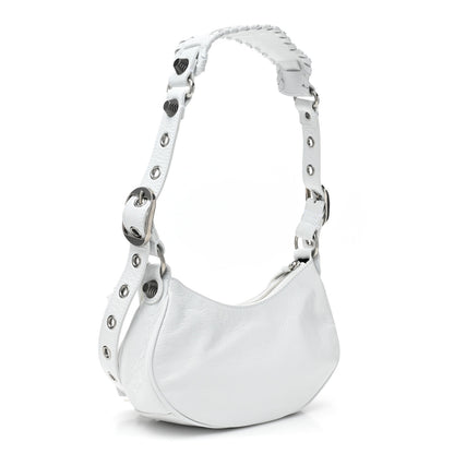 Balenciaga Agneau Arena Lunar New Year Graffiti Logo Le Cagole Shoulder Bag XS Optic White 3 of 9
