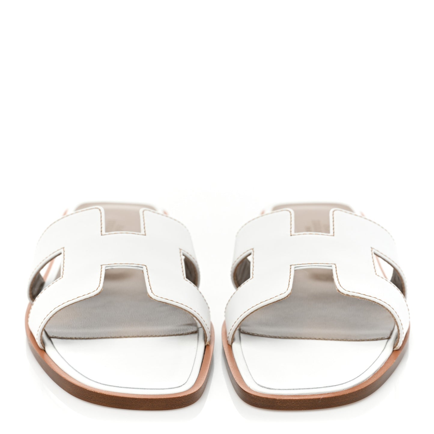 Box Calfskin Oran Sandals 36 White