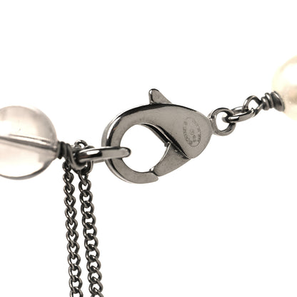 Chanel Ruthenium Pearl Beaded CC Long Necklace Black 4 of 4