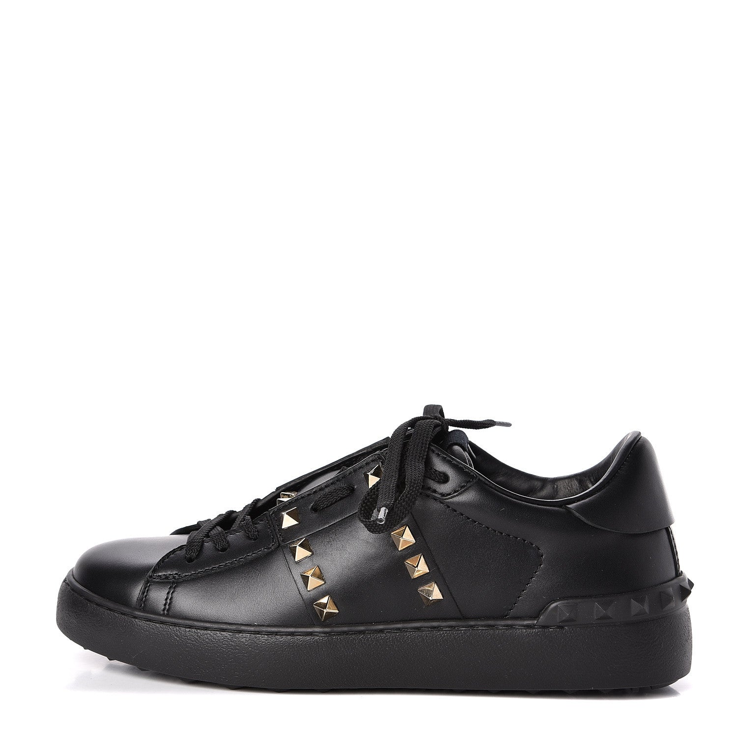 Valentino Garavani Calfskin Rockstud Untitled Open Sneakers size 37 Black 1 of 8