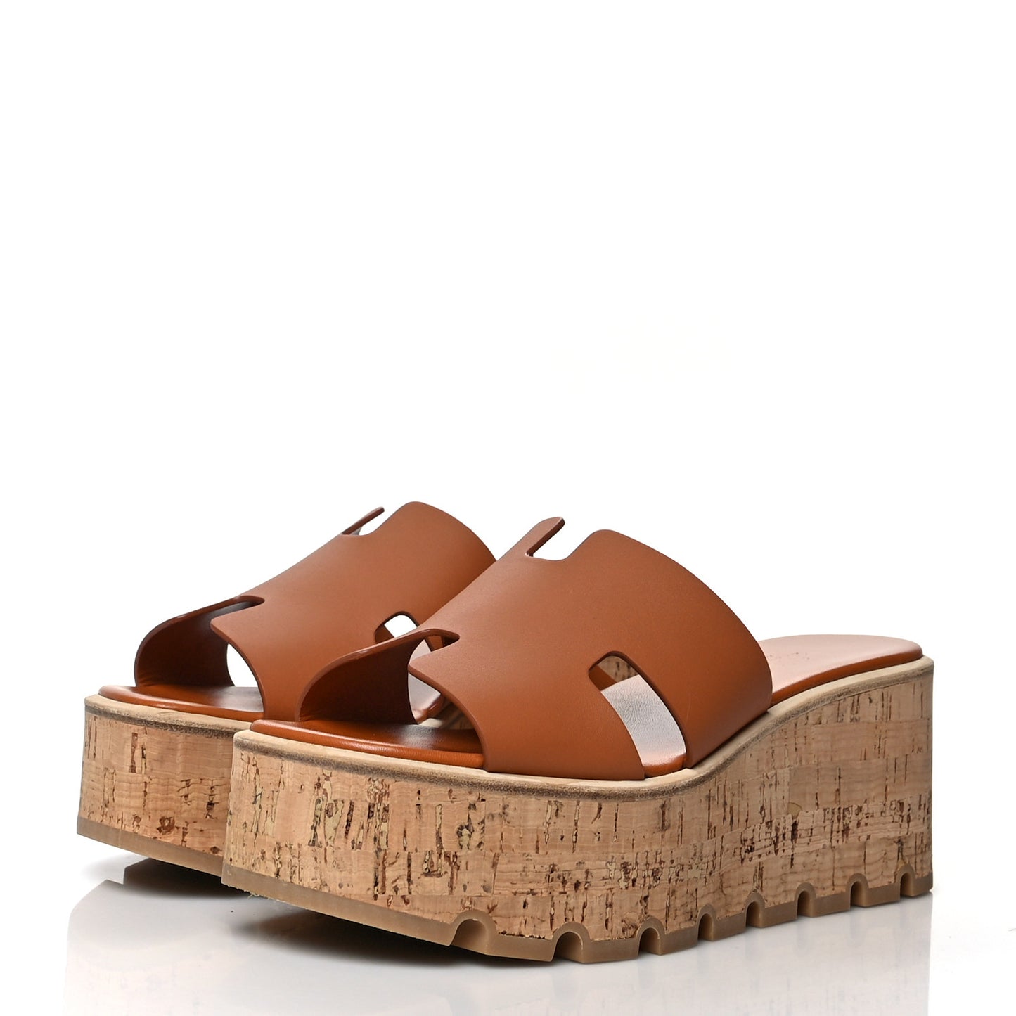 Calfskin Cork Eze 30 Sandals 39 Marron Glaise