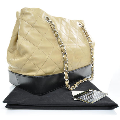 Chanel Leather VIP Medium Shopping Tote Beige and Black 2 of 9
