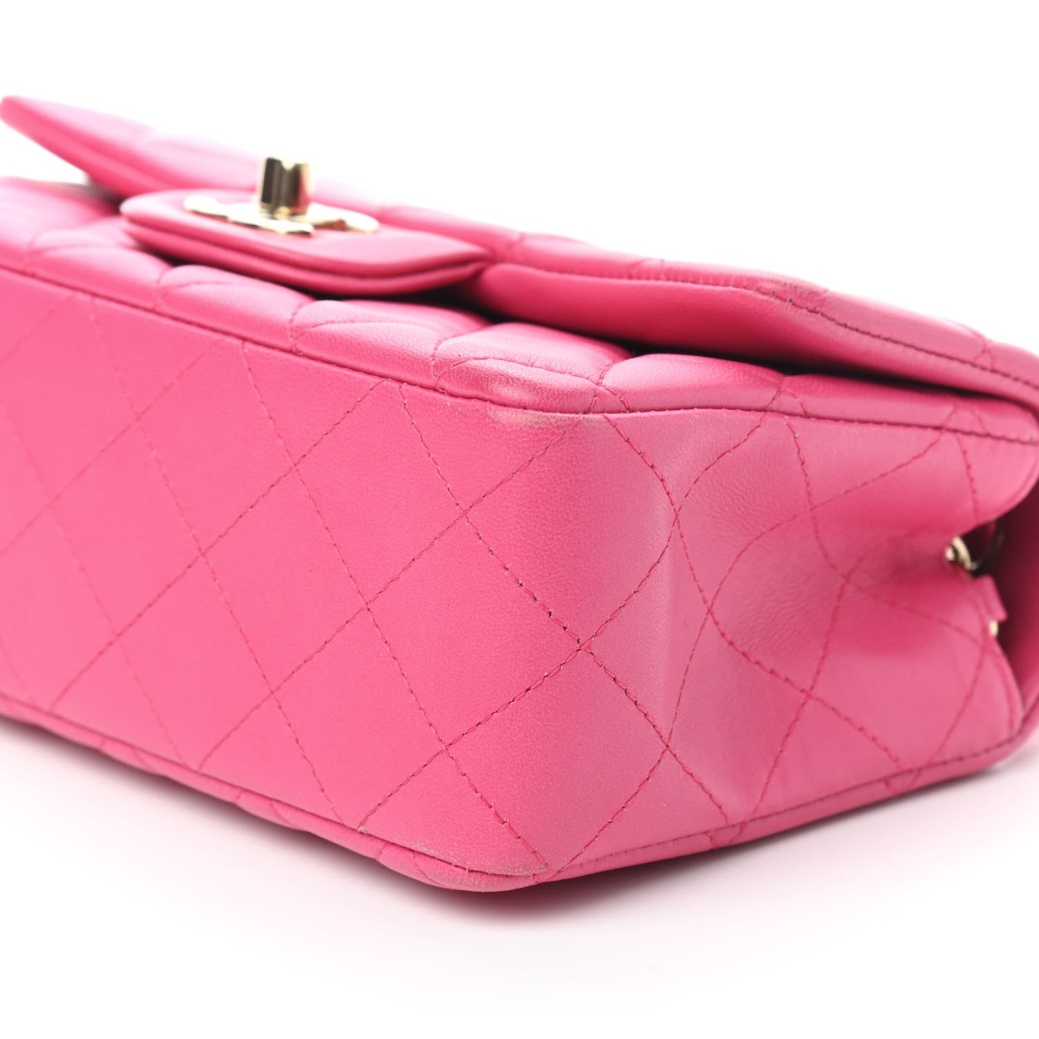 Chanel Lambskin Quilted Mini Rectangular Flap Pink 9 of 10