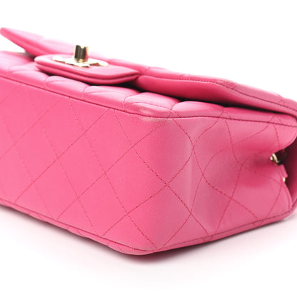 Chanel Lambskin Quilted Mini Rectangular Flap Pink 9 of 10