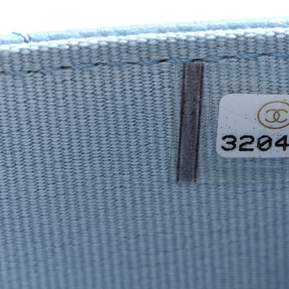 Chanel Caviar Quilted Flap Card Holder Wallet Light Blue 8 of 9