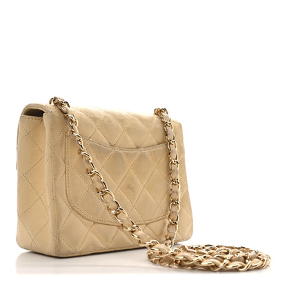 Chanel Lambskin Quilted Mini Square Flap Beige 3 of 10
