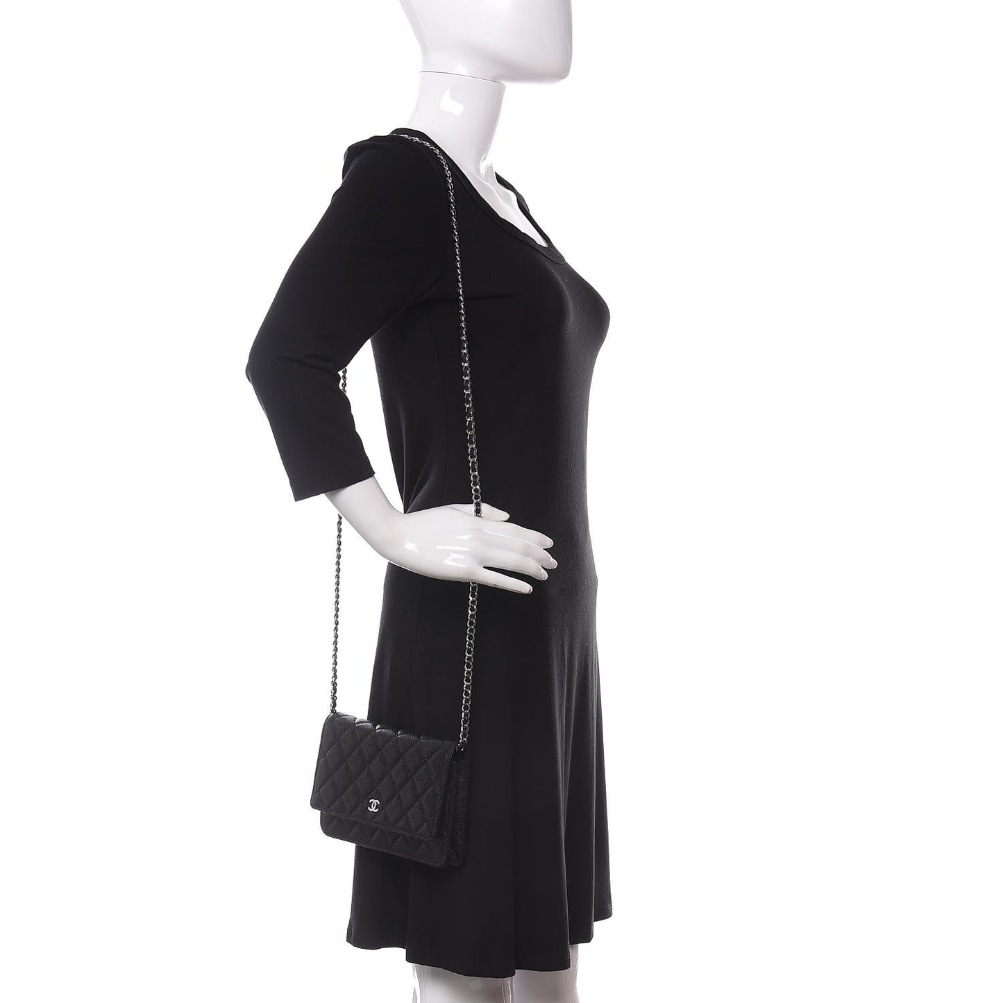 Caviar Quilted Wallet On Chain WOC Black