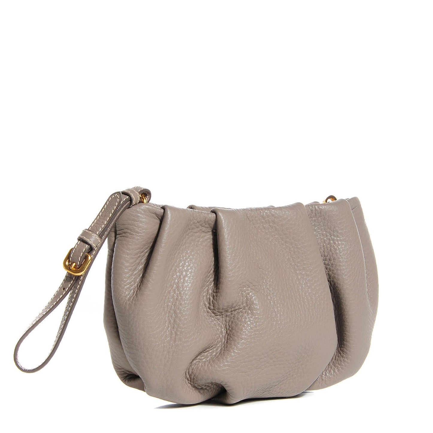 Vitello Daino Wristlet Clutch Argilla
