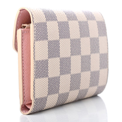 Louis Vuitton Damier Azur Victorine Wallet Rose Ballerine 3 of 7
