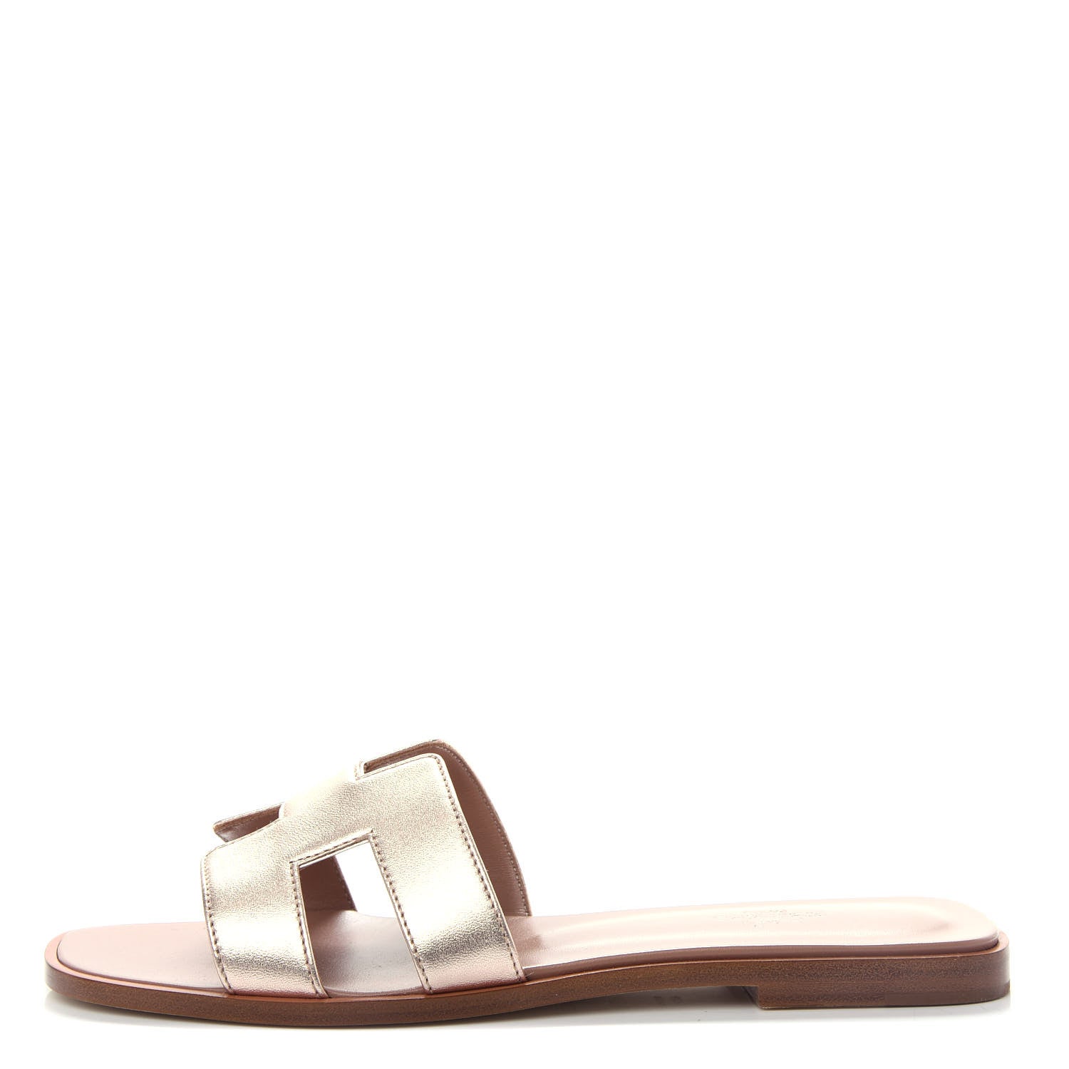 Hermes Metallic Oran Sandals 39 Rose Dore 1 of 10