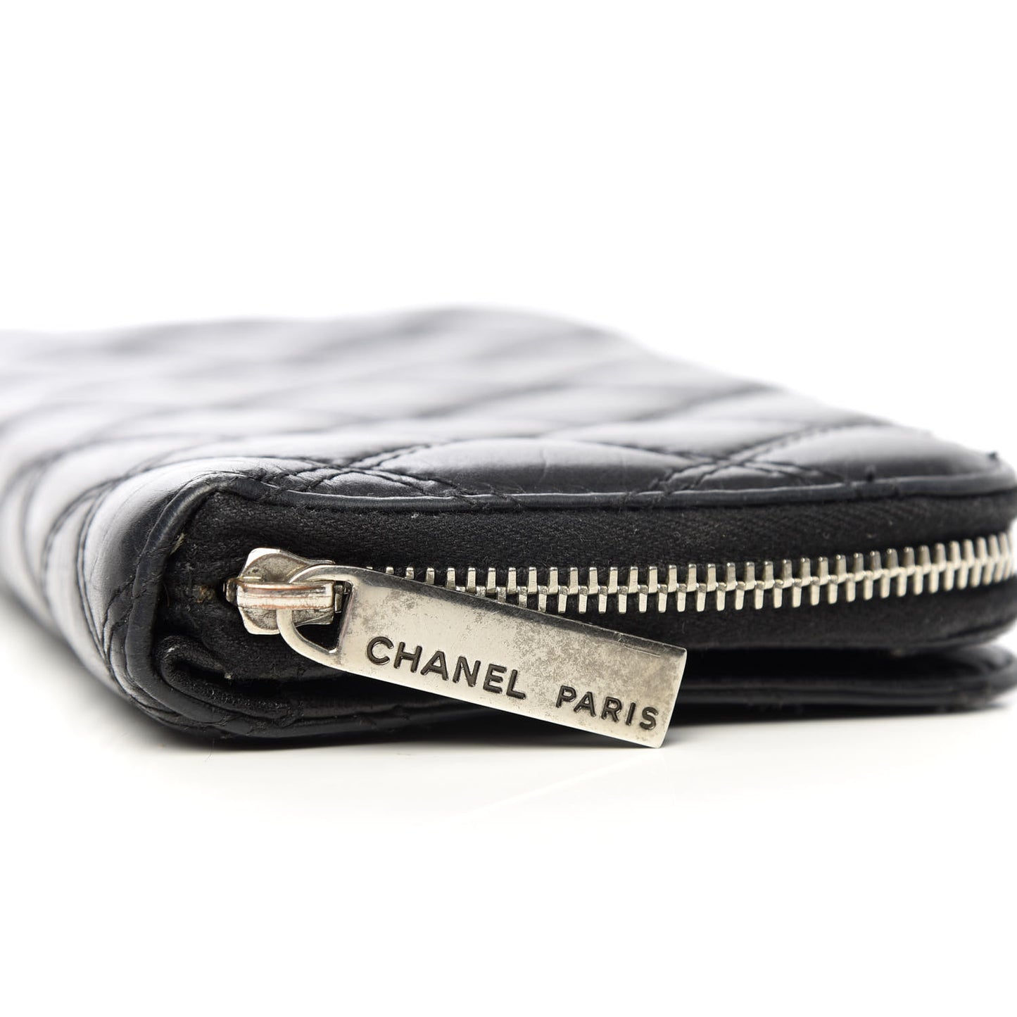 Aged Calfskin Quilted Paris New York PNY Wallet Black