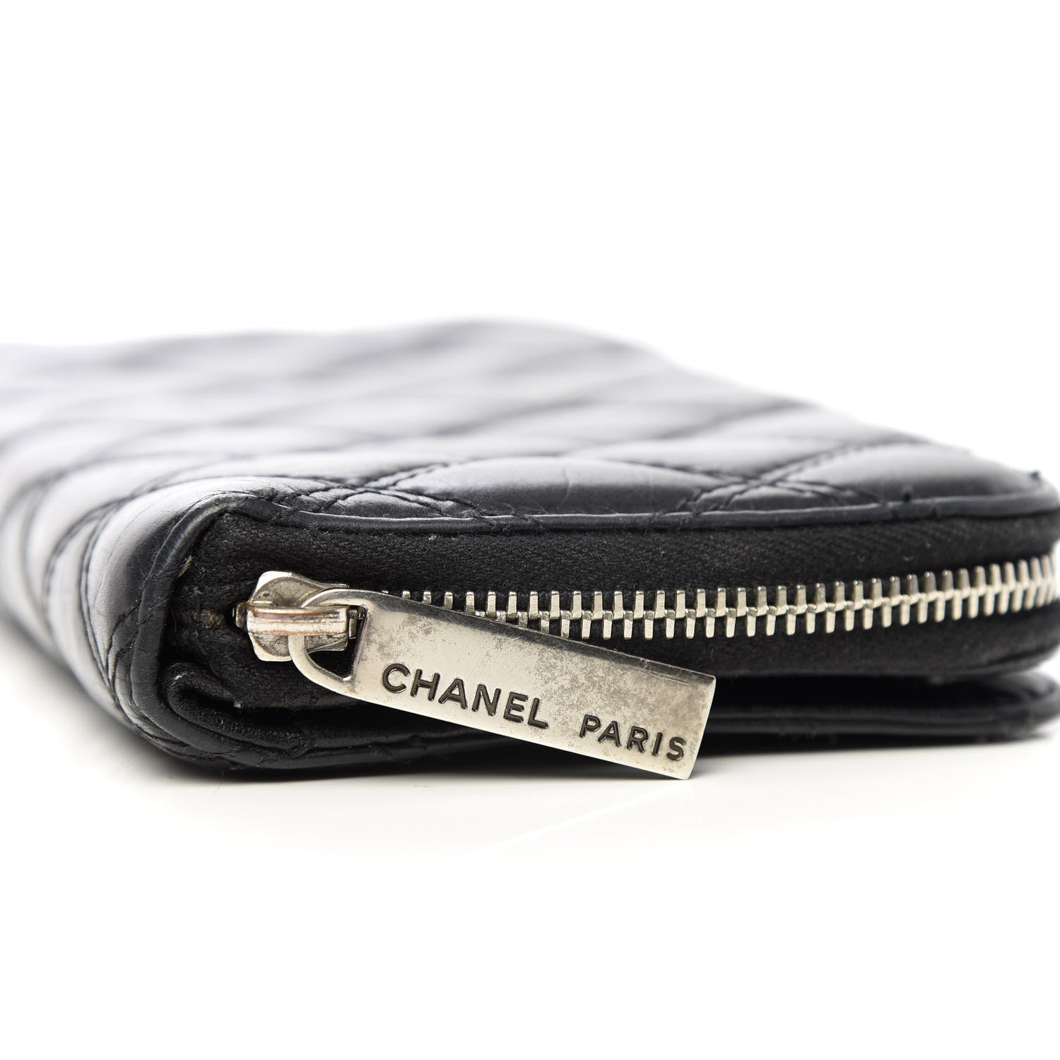 Chanel Aged Calfskin Quilted Paris New York PNY Wallet Black 9 of 10