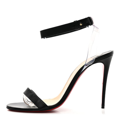 Christian Louboutin Shiny Nappa PVC Jonatina 100 Sandals 40.5 Black 1 of 10