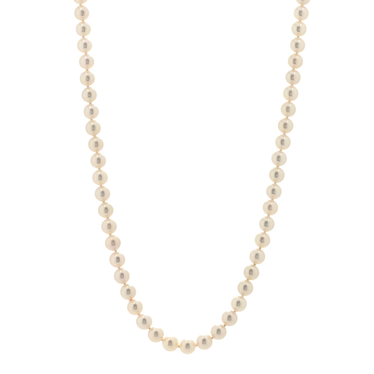 Mikimoto 18K Yellow Gold Akoya Pearl 7mm Strand Necklace 20" 1 of 3