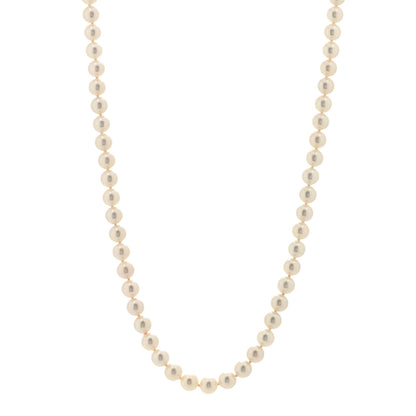 Mikimoto 18K Yellow Gold Akoya Pearl 7mm Strand Necklace 20" 1 of 3