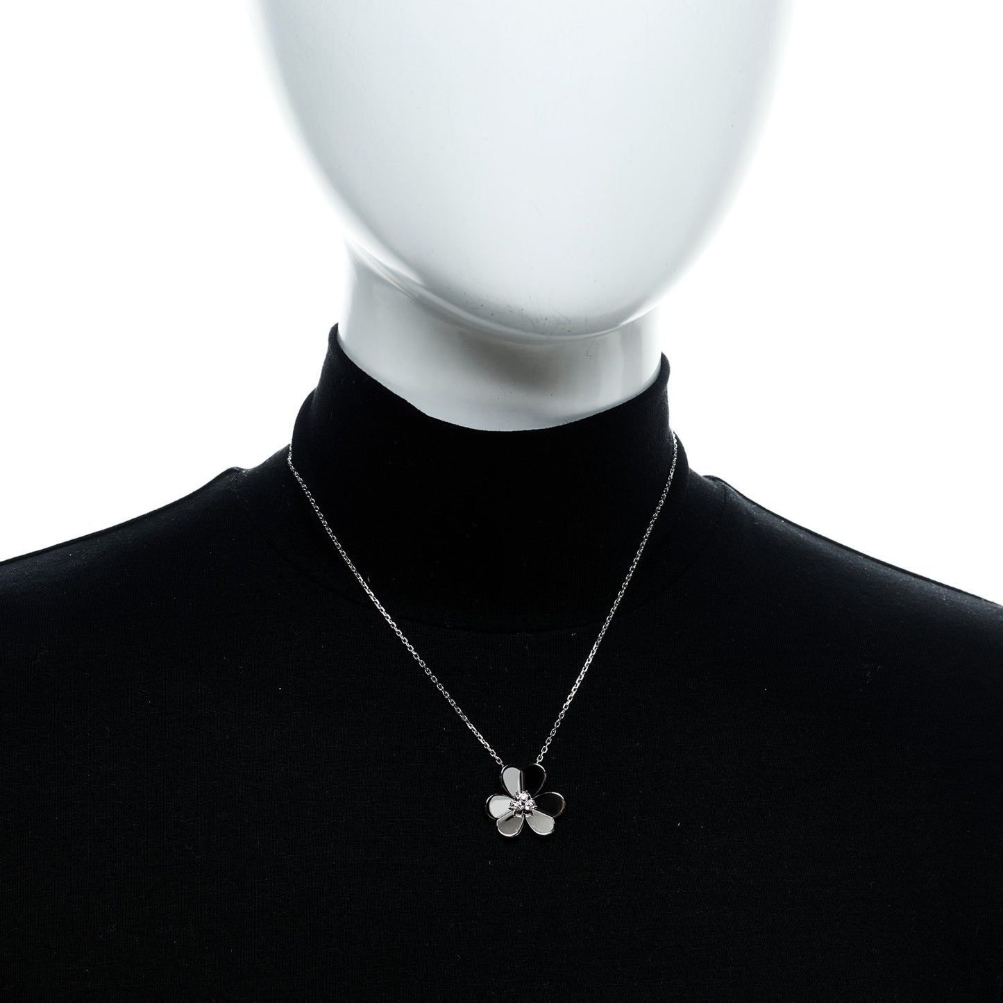 18K White Gold Diamond Large Frivole Pendant Necklace
