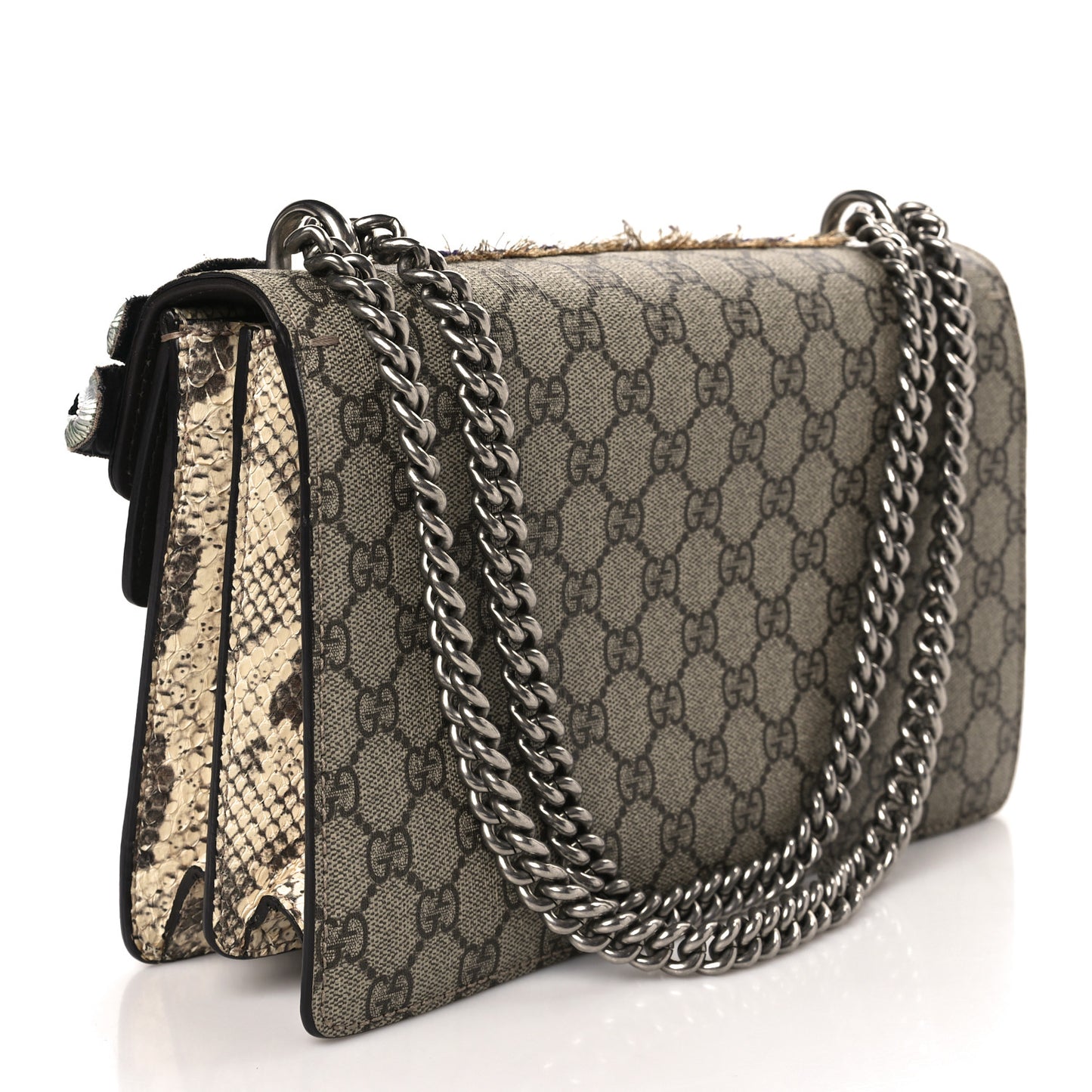 GG Supreme Monogram Python Embroidered Small Dionysus Shoulder Bag