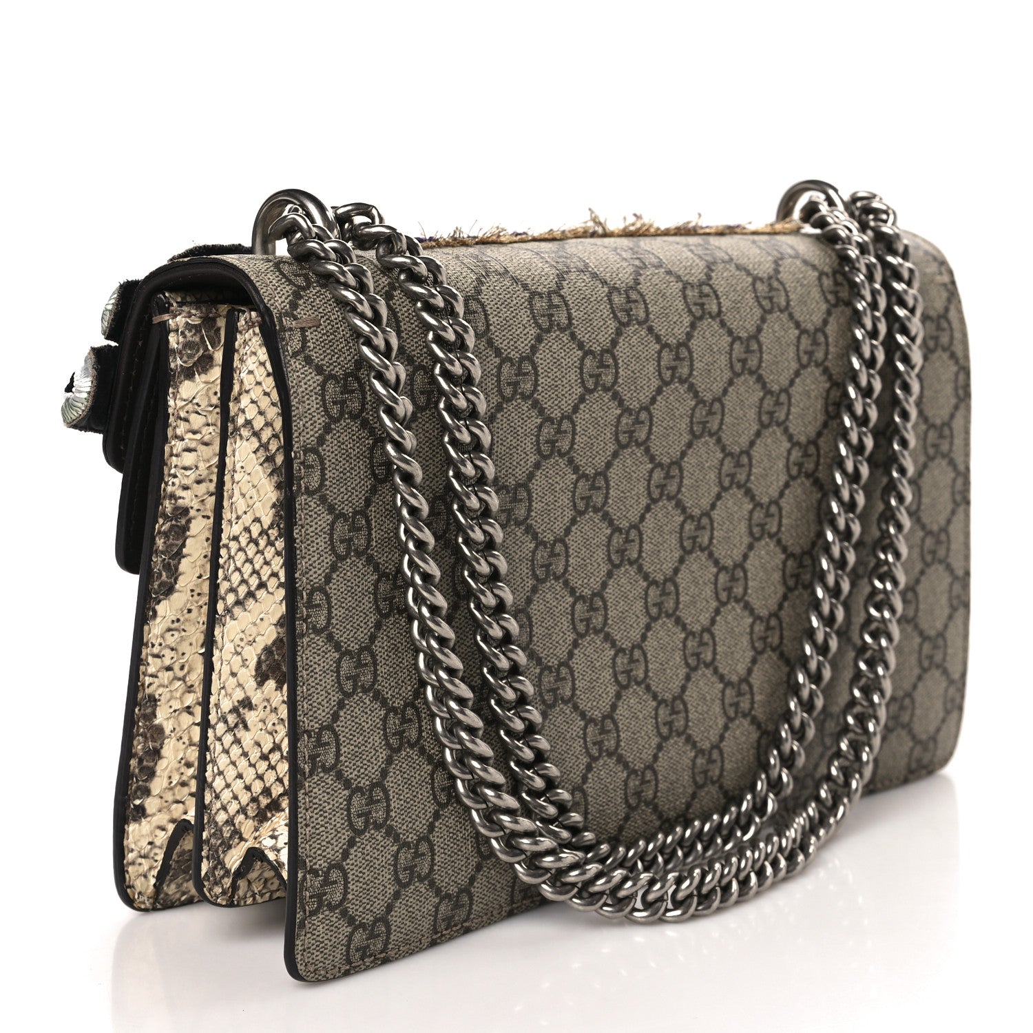 Gucci GG Supreme Monogram Python Embroidered Small Dionysus Shoulder Bag 3 of 9