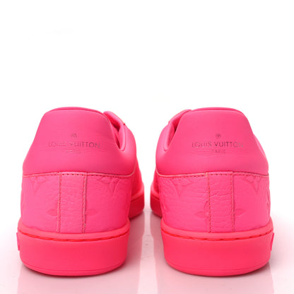 Louis Vuitton Grained Calfskin Embossed Monogram Mens Luxembourg Sneakers 6.5 Fluo Pink 5 of 8