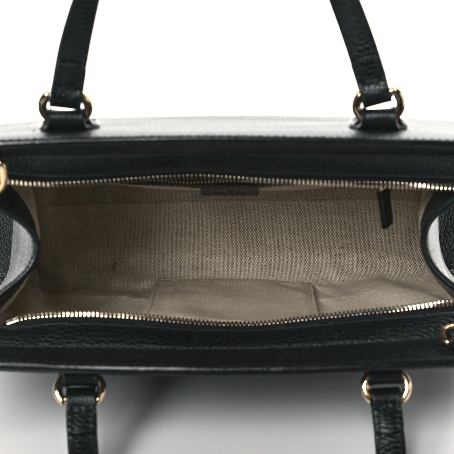 Pebbled Calfskin Medium Soho Top Handle Satchel Black