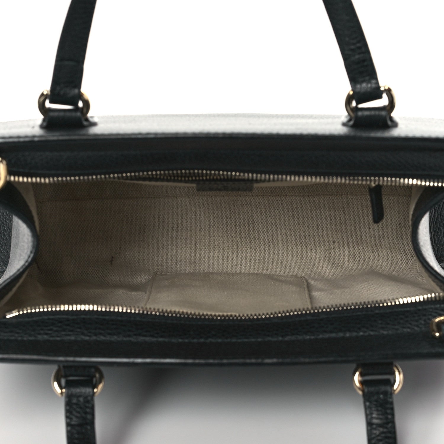 Gucci Pebbled Calfskin Medium Soho Top Handle Satchel Black 5 of 11