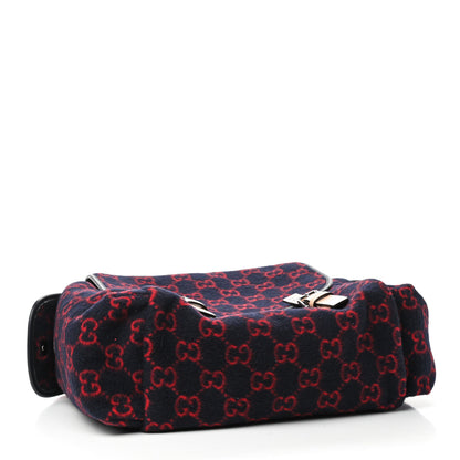 Gucci Wool GG Monogram Diaper Bag Navy Red 5 of 10