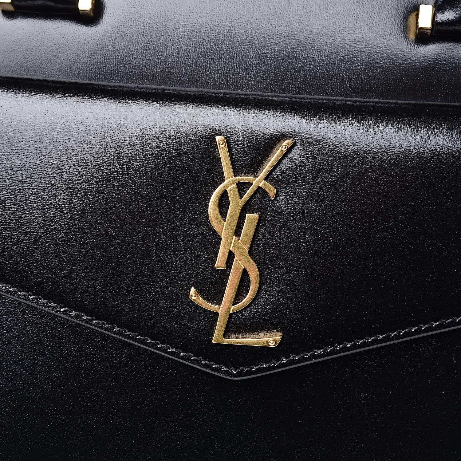 Saint Laurent Shiny Calfskin Medium Uptown Tote Black 10 of 10