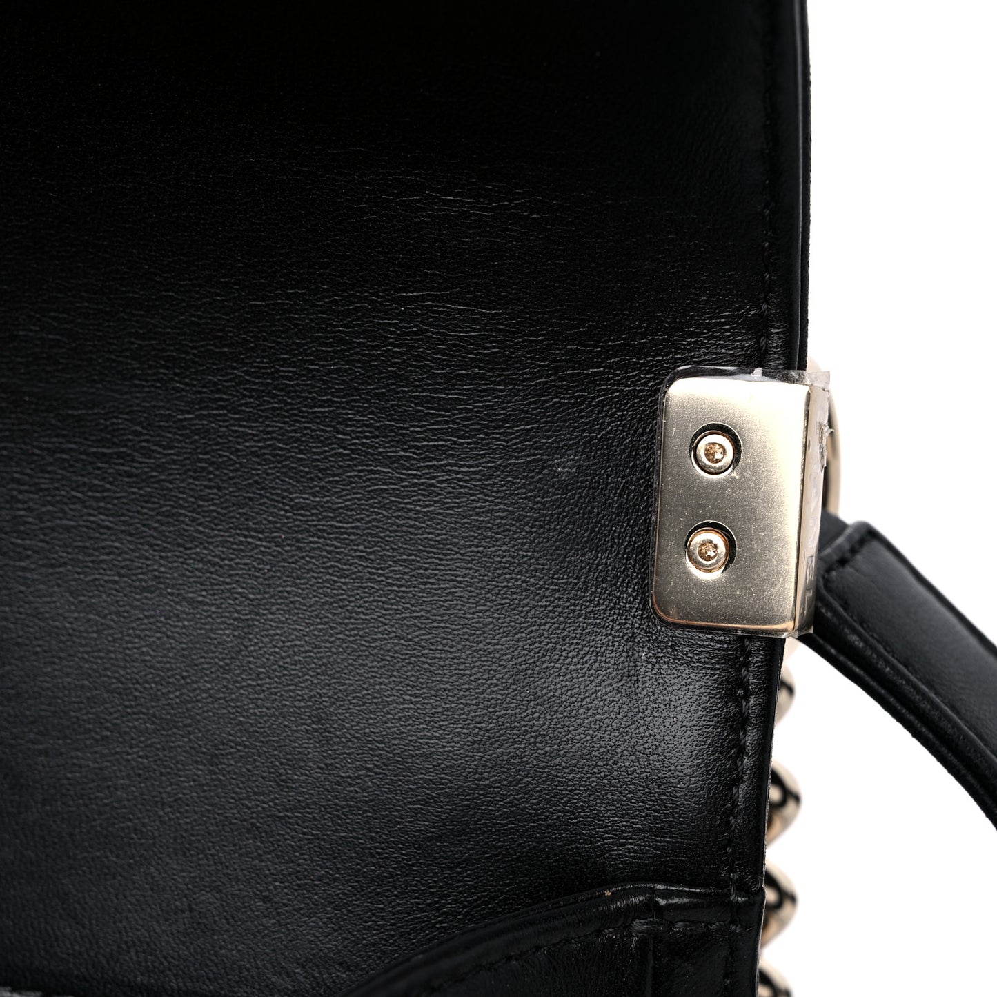 Lambskin Chain Quilted Medium Boy Flap Black