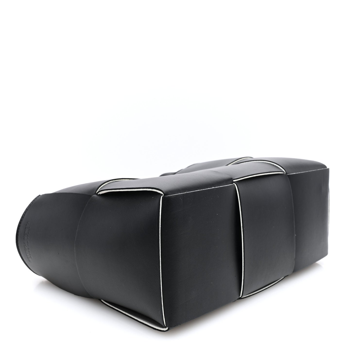 Nappa Maxi Intrecciato Small Arco Tote Black White