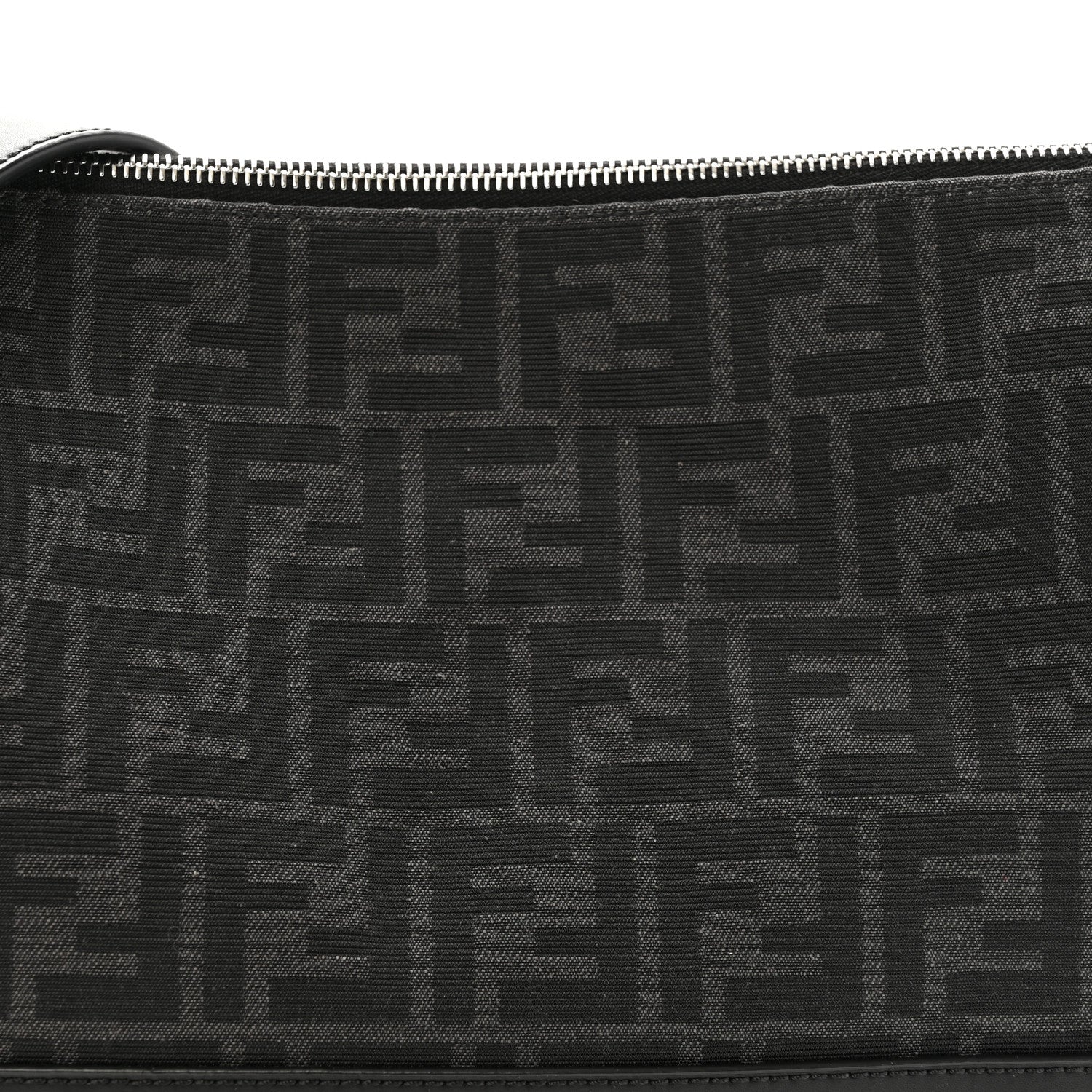 Fendi Vitello King Fabric Jacquard FF 1974 Messenger Black 8 of 12