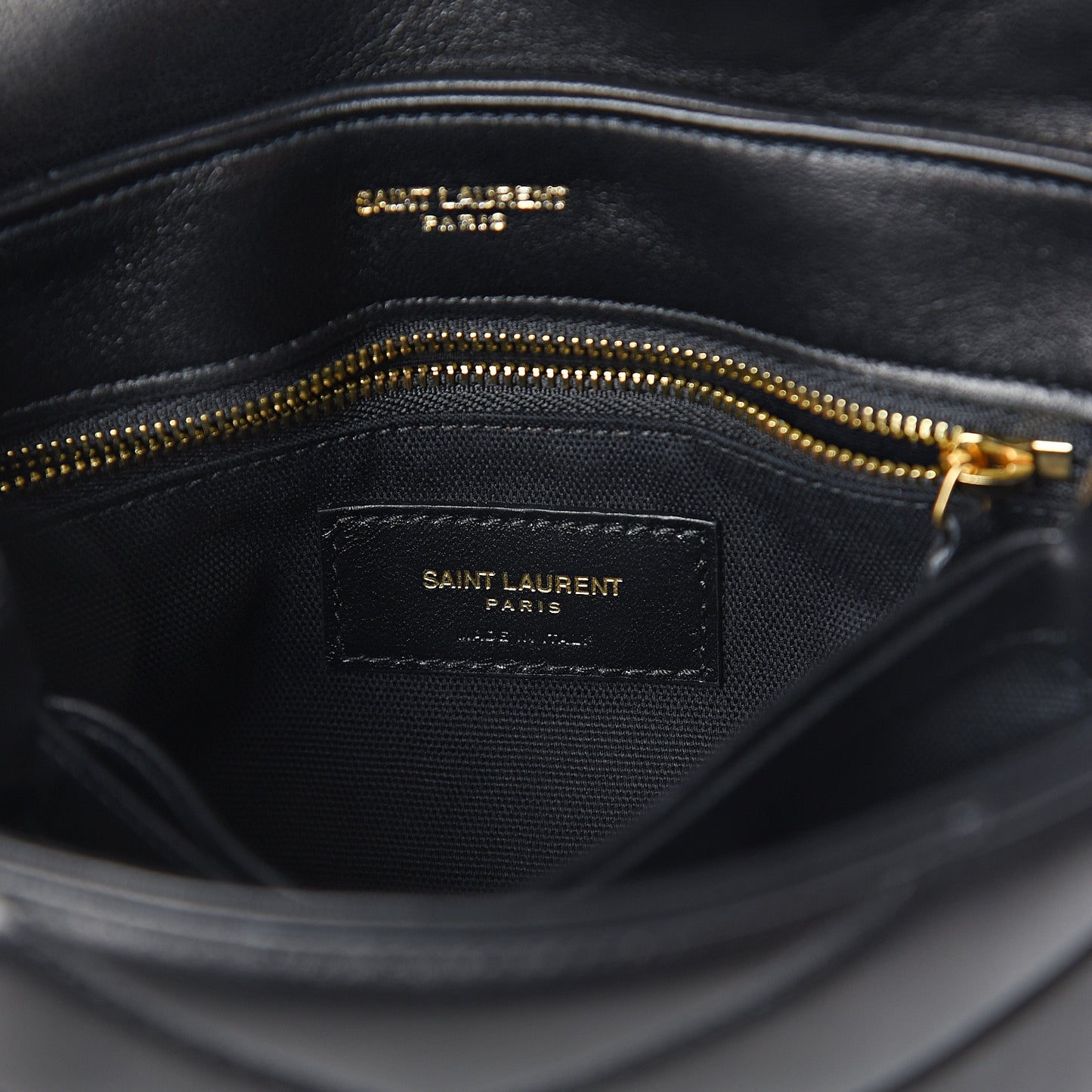 Calfskin Y Quilted Monogram Toy Loulou Crossbody Bag Black