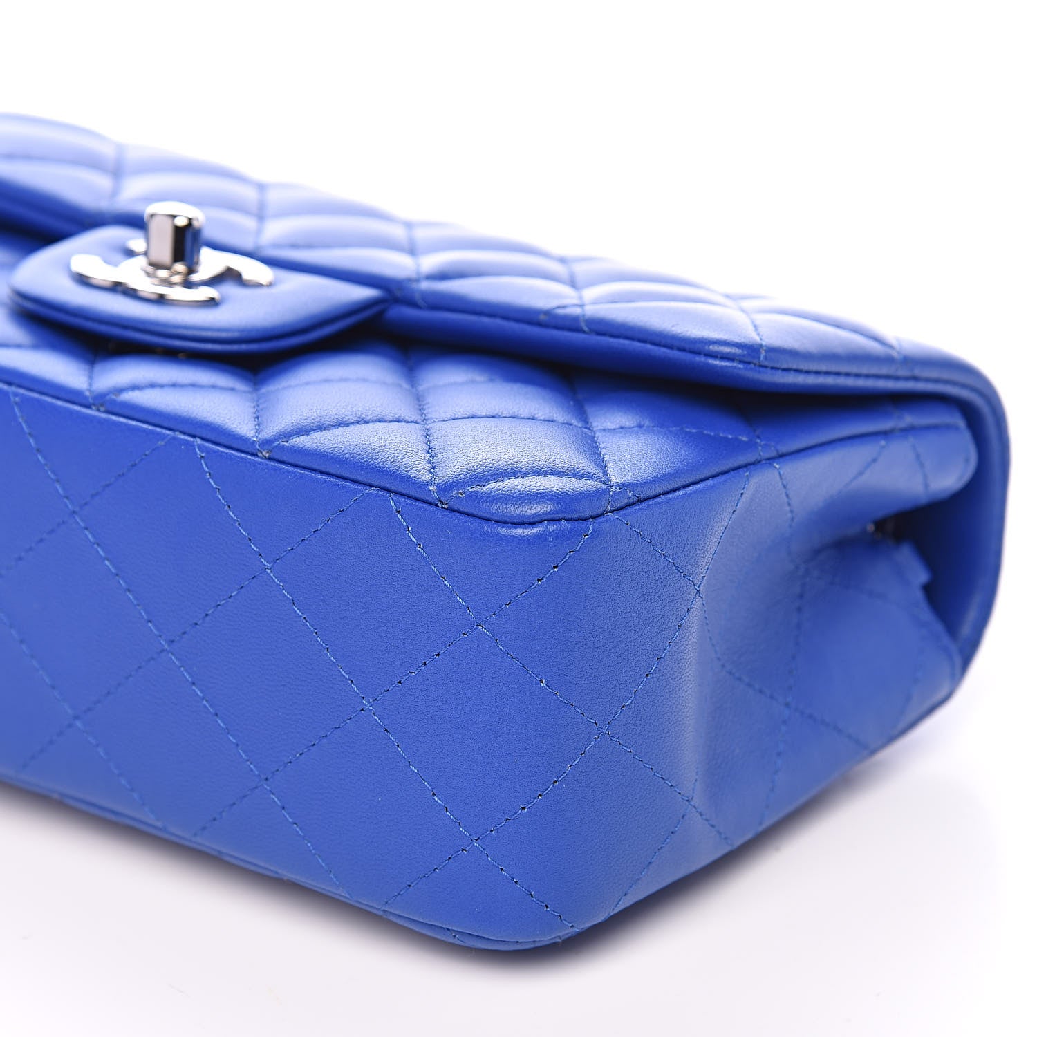 Chanel Lambskin Quilted Mini Rectangular Flap Royal Blue 9 of 12