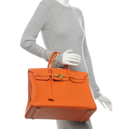 Hermes Togo Birkin 40 Orange 2 of 10