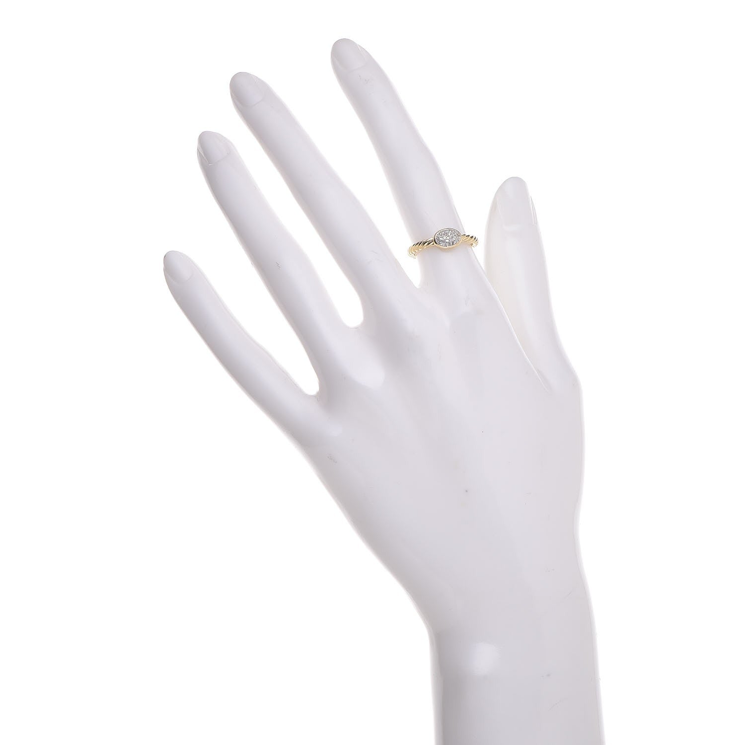 David Yurman 18K Yellow Gold Diamond 6mm Cable Collectibles Oval Ring 49 4.75 2 of 6