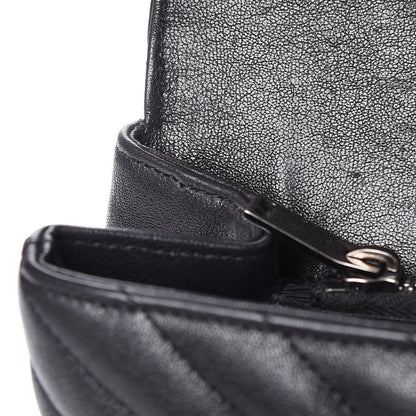 Saint Laurent Sheepskin Matelasse Chevron Monogram Large College Satchel Black 18 of 23