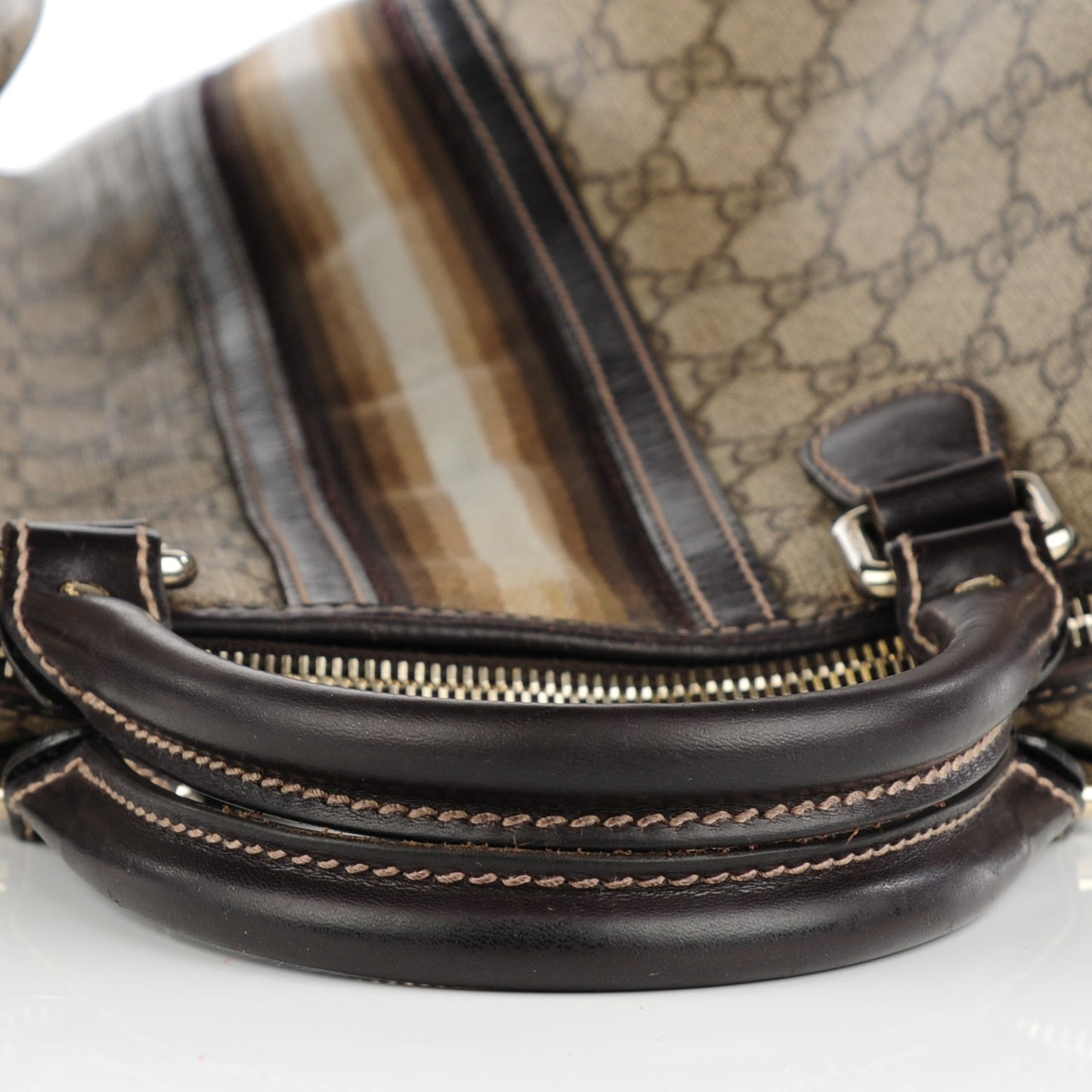 GG Plus Monogram Web Medium Joy Boston Dark Brown