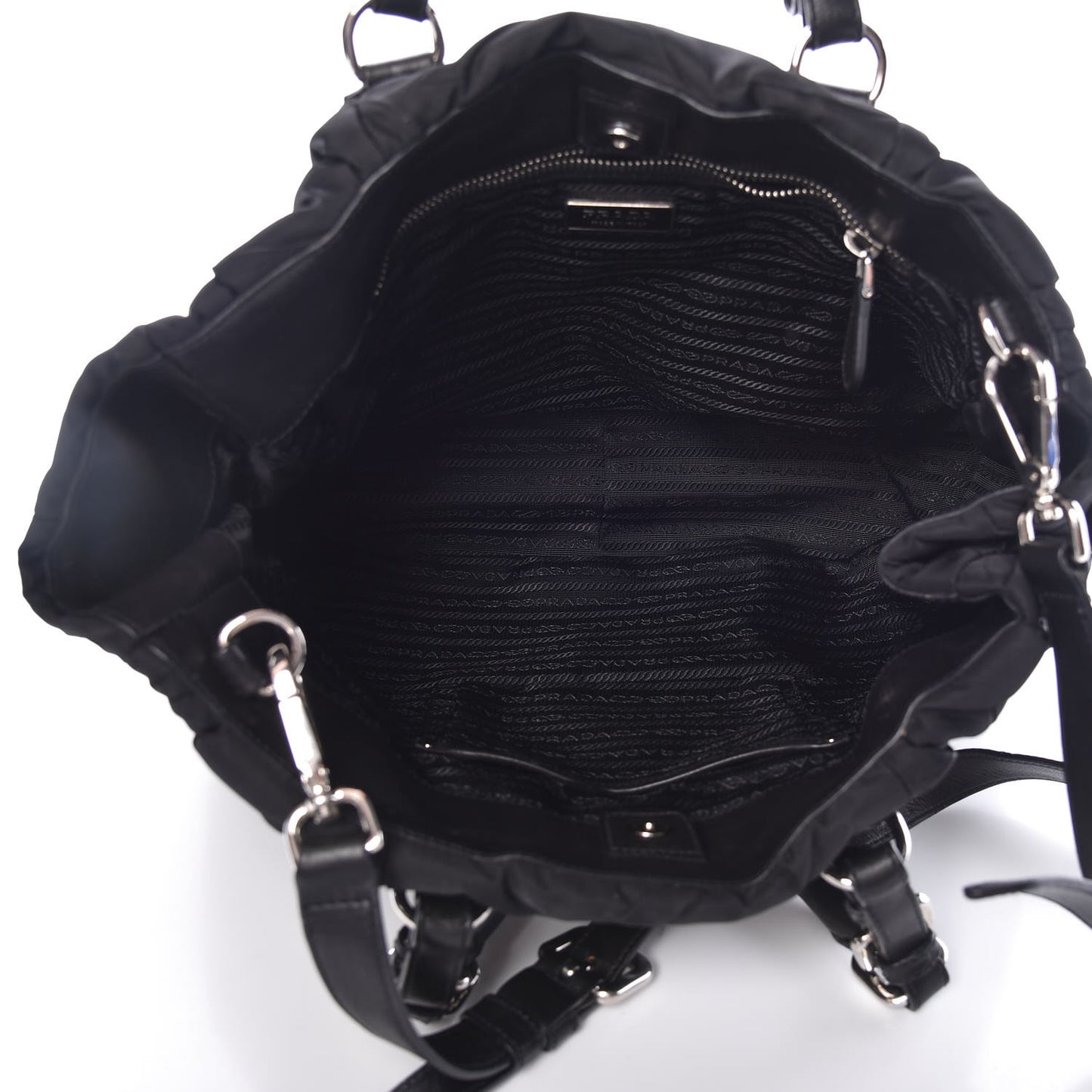 Tessuto Nylon Quilted Tote Nero Black