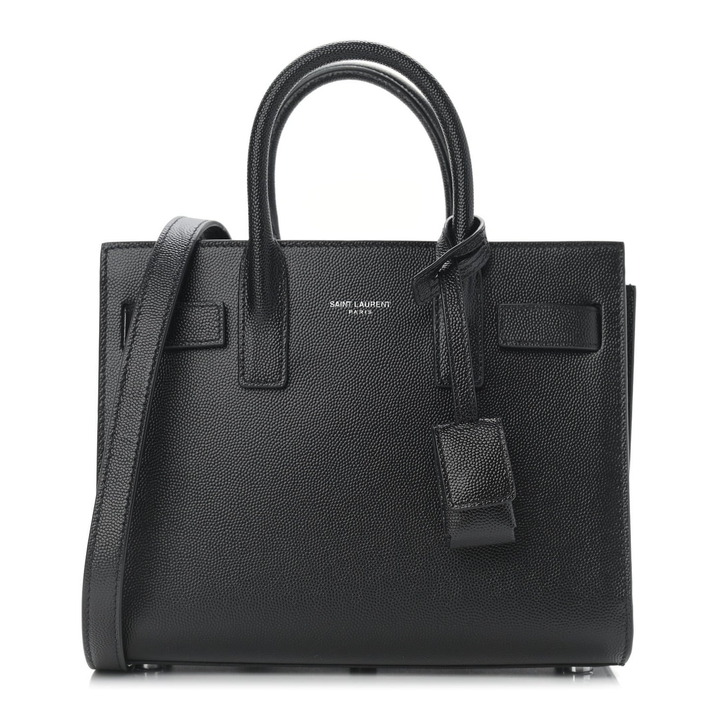 Grained Calfskin Nano Sac De Jour Black