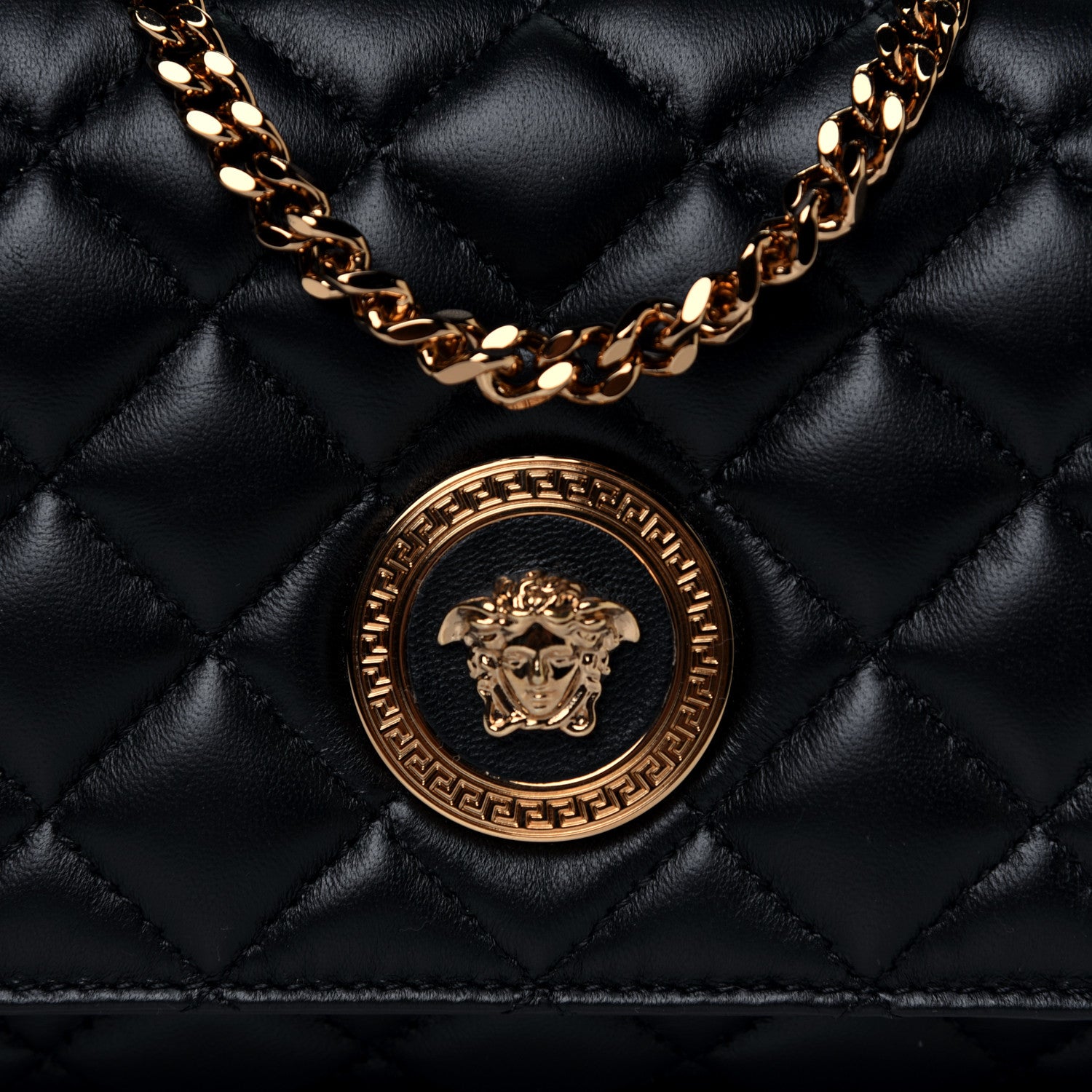 Versace Nappa Quilted Small Medusa Chain Crossbody Black 10 of 10