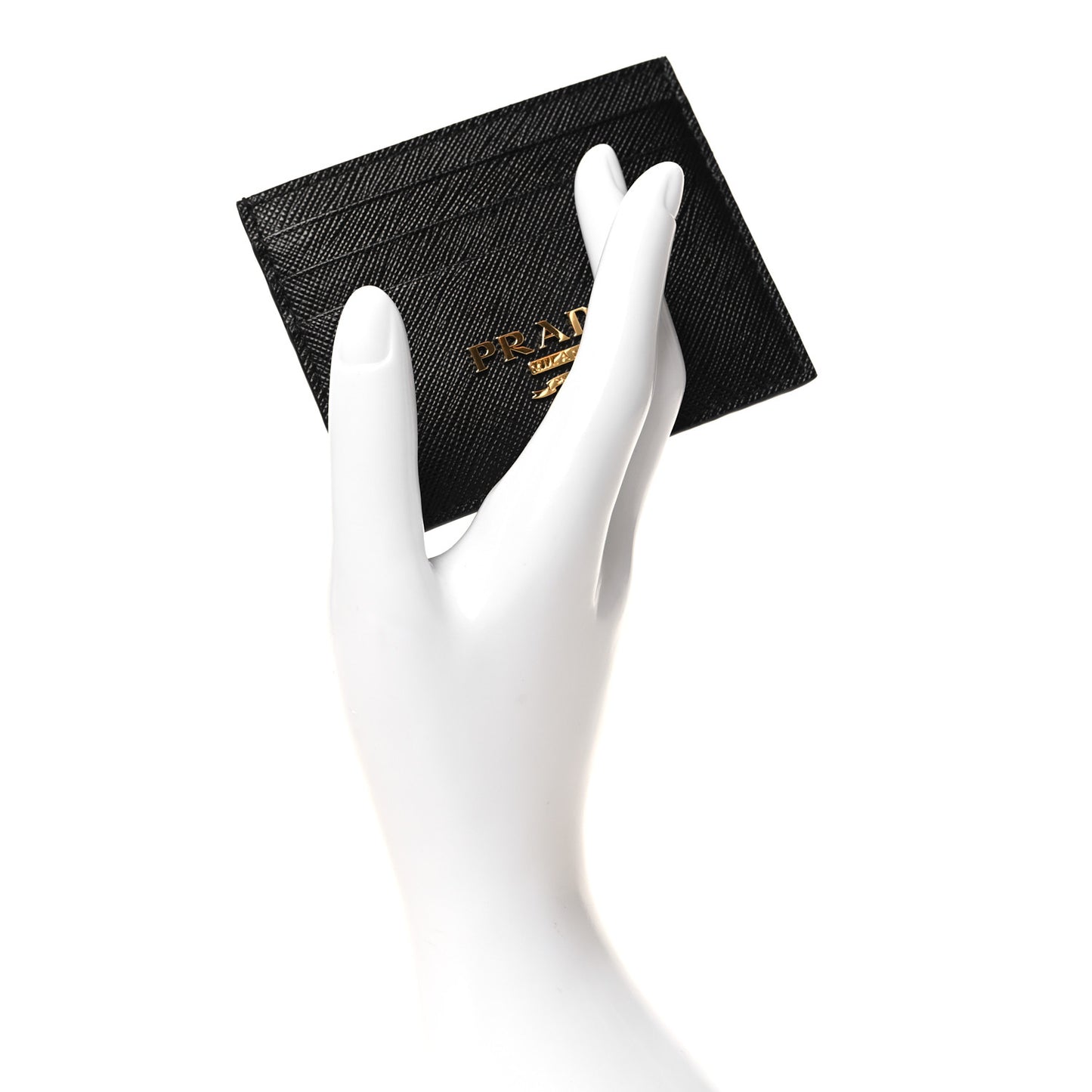 Saffiano Metal Card Holder Black