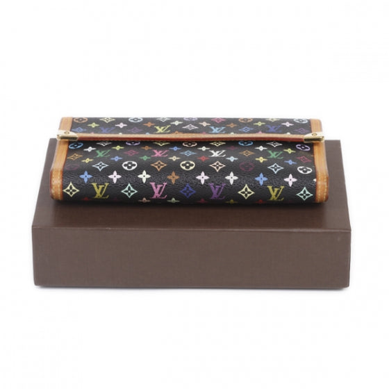 Louis Vuitton Monogram Multicolor Porte Tresor International Wallet Black 12 of 12