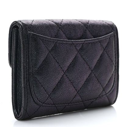 Chanel Iridescent Caviar Quilted Flap Card Holder Wallet Black 4 of 8