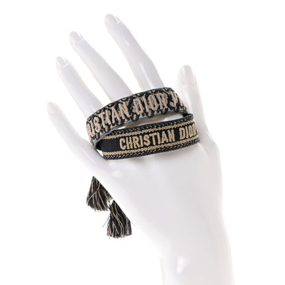 Christian Dior Woven Cotton J'Adior Friendship Bracelet Set Navy 2 of 3